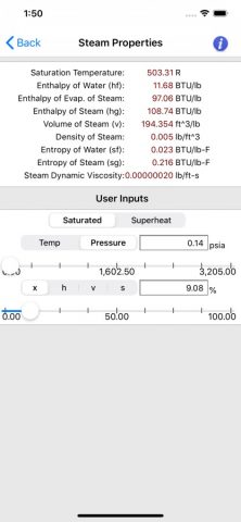 Steam Tables для iOS — скриншот 2