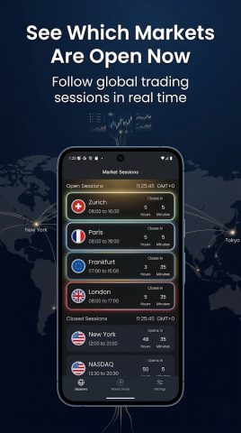 Stock Market Hours Clock для Android — скриншот 2