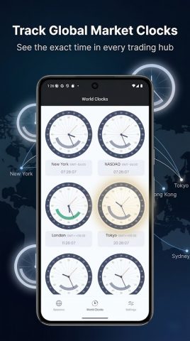 Stock Market Hours Clock для Android — скриншот 3
