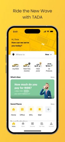 TADA – Ride Hailing для iOS — скриншот 1