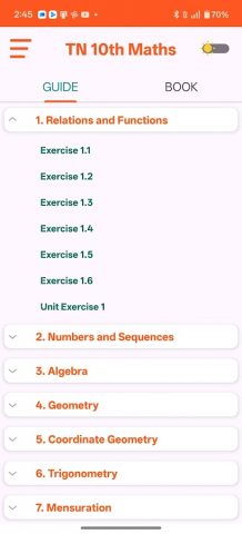 TN 10th Maths Guide EM для Android — скриншот 1