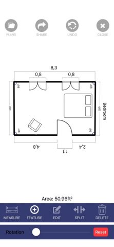 Tape Measure Линейка и Рулетка для iOS — скриншот 3