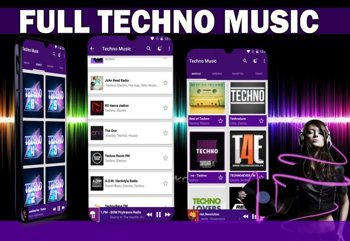 Техно музыка для Android — скриншот 1