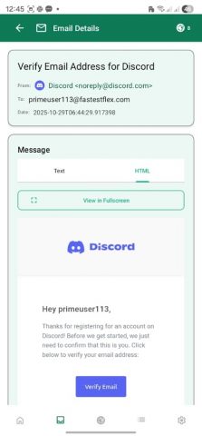 Temp Mail: Burner Email Inbox для Android — скриншот 3