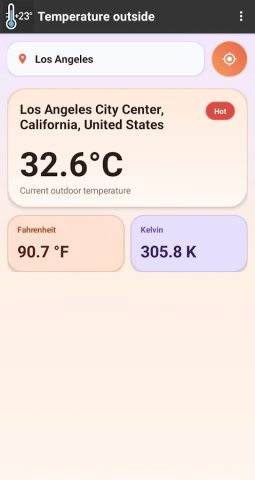 Температура на улице для Android — скриншот 1