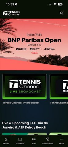 Tennis Channel для Android — скриншот 1