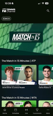 Tennis Channel для Android — скриншот 2