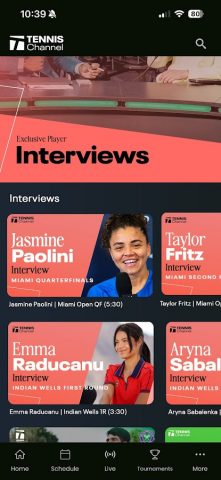 Tennis Channel для Android — скриншот 3