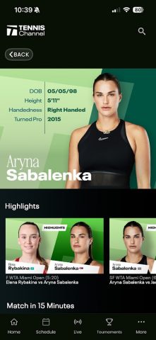 Tennis Channel для Android — скриншот 5