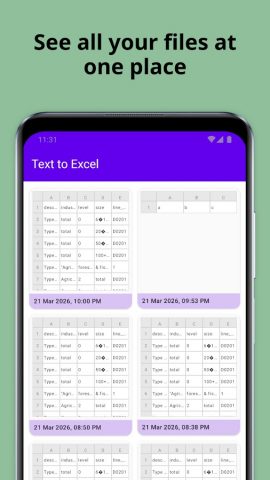 Text to Excel Converter для Android — скриншот 2