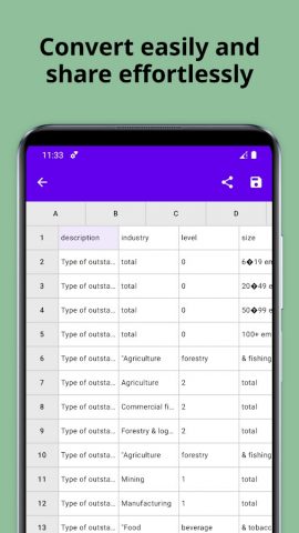 Text to Excel Converter для Android — скриншот 4
