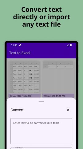 Text to Excel Converter для Android — скриншот 5