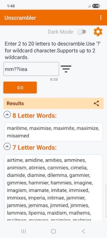 Unscrambler для Android — скриншот 1