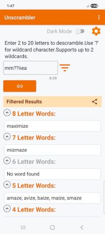 Unscrambler для Android — скриншот 3