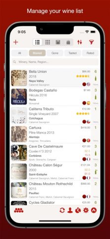 VinoCell — wine cellar manager для iOS — скриншот 1