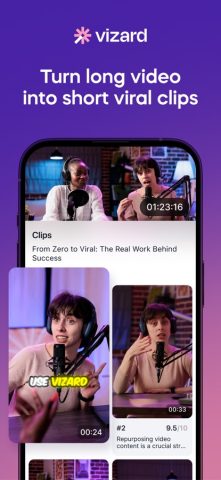 Vizard — AI Video Clip Maker — скриншот 1