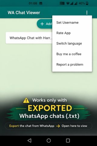WA Chat Viewer для Android — скриншот 1