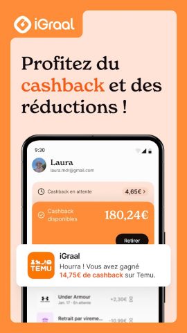 iGraal-Cashback & Codes Promos для Android — скриншот 1