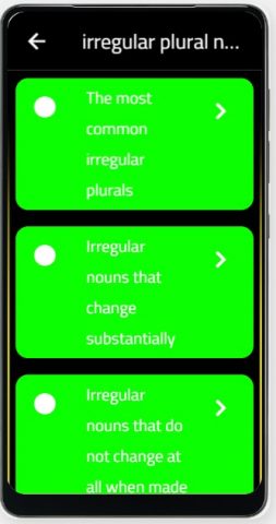 irregular plural nouns для Android — скриншот 2