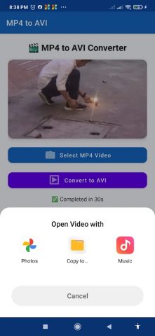mp4 to avi converter для Android — скриншот 1