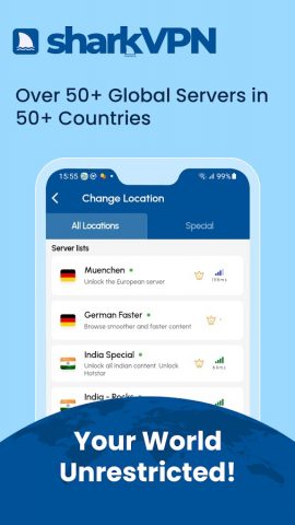 впнбесплатно — Shark VPN для Android — скриншот 2