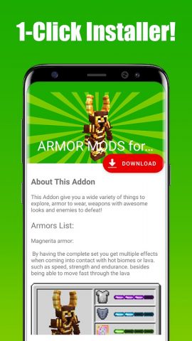 ARMOR MODS for Minecraft для Android — скриншот 1
