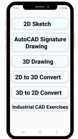 AutoCAD Drawing 2D 3D Exercise для Android — скриншот 3