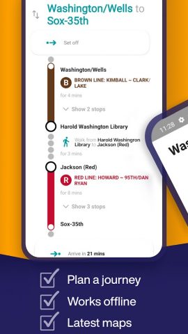 Chicago L Metro Map для Android — скриншот 3