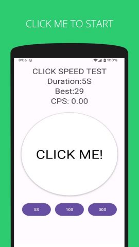Click Speed Test для Android — скриншот 2