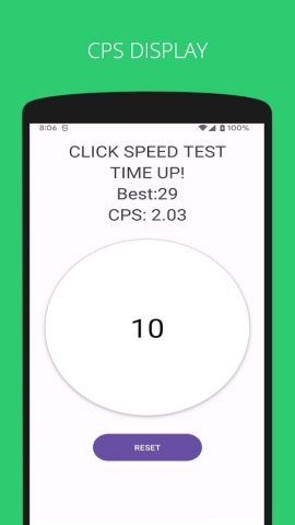 Click Speed Test для Android — скриншот 3