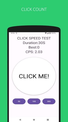 Click Speed Test для Android — скриншот 4