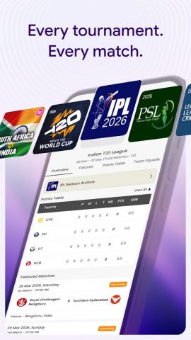 Cricket Guru — Fast Live Score для Android — скриншот 1