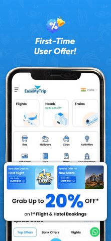 EaseMyTrip Flight, Hotel, Bus для iOS — скриншот 2