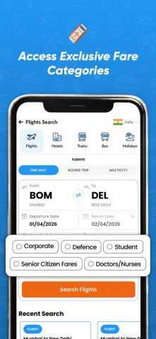 EaseMyTrip Flight, Hotel, Bus для iOS — скриншот 3