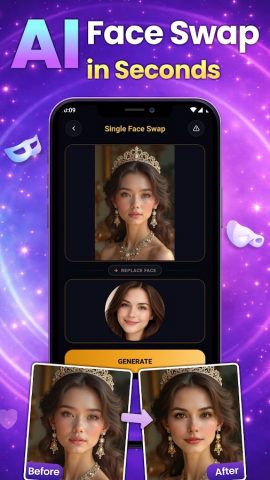Face Over: AI Face Swap App для Android — скриншот 1