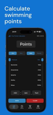 Fina Points Calculator для Android — скриншот 1