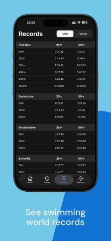 Fina points calculator для iOS — скриншот 2