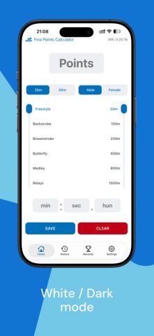Fina points calculator для iOS — скриншот 4