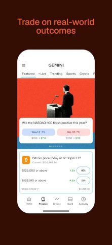 Gemini Markets & Credit Card для Android — скриншот 2