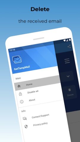 GetTempMail — Временная почта для Android — скриншот 2