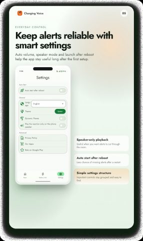 Голос зарядки батареи для Android — скриншот 5