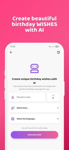 Happy Birthday Wishes with AI для Android — скриншот 2