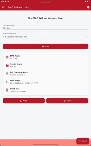 Mac Address Lookup для Android — скриншот 5