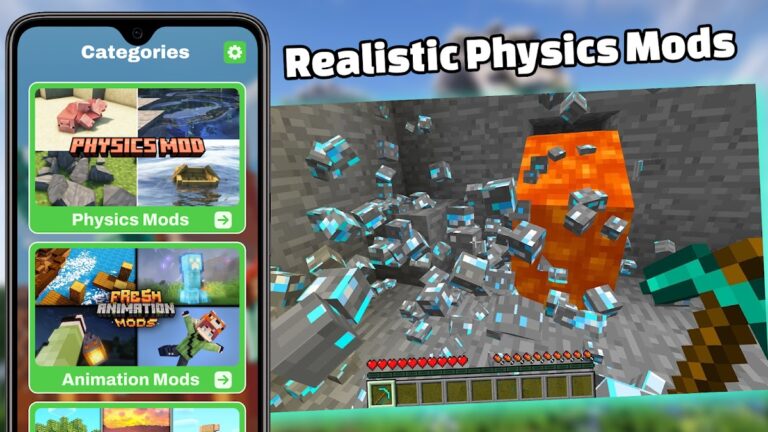 Mod Realistic Physic Minecraft для Android — скриншот 1