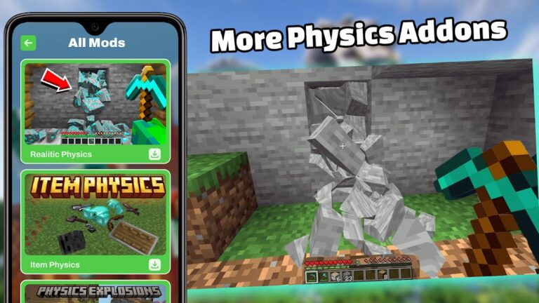 Mod Realistic Physic Minecraft для Android — скриншот 2