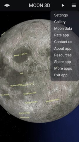 Moon 3D для Android — скриншот 3