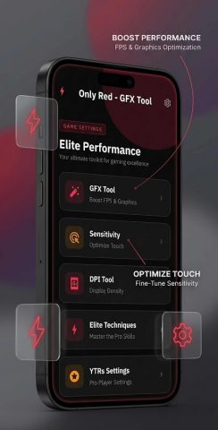 Only Red — Headshot & GFX Tool для Android — скриншот 2