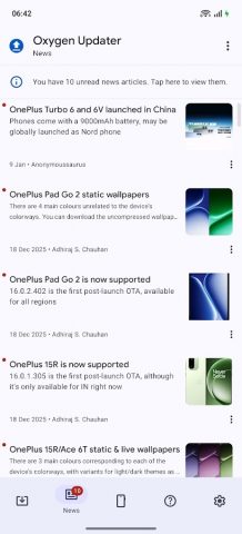 Oxygen Updater для Android — скриншот 3