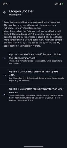 Oxygen Updater для Android — скриншот 5
