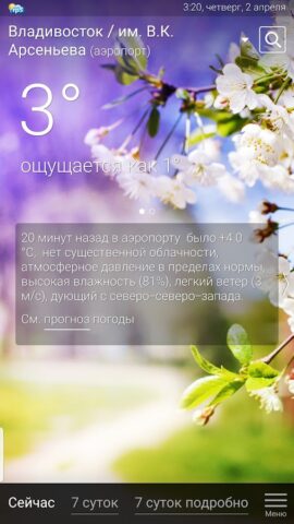 Погода рп5 для Android — скриншот 1